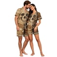 thumbnail image 4 of JULMCOMO Halloween Matching Pajamas for Couples Horror Skull Print Short Sleeve Soft Party Two Piece Sets Loose Fit Holiday Lounge Sets Camel-Women XL, 4 of 6