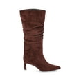 thumbnail image 2 of Time and Tru Women's Faux Suede Slouch Boots with Kitten Heels, Wide Width Available, 2 of 6