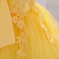 thumbnail image 6 of Moocorvic Summer Baby Dress Tulle Off Shoulder Sleeveless Bow Princess Gown for Christening, Toddler Party Formal Wear 9-12 Months,Yellow, 6 of 9