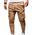 thumbnail image 1 of Pantalones de chándal con múltiples bolsillos para hombre, ropa de calle informal de gran tamaño, color sólido, 2021, 1 of 5