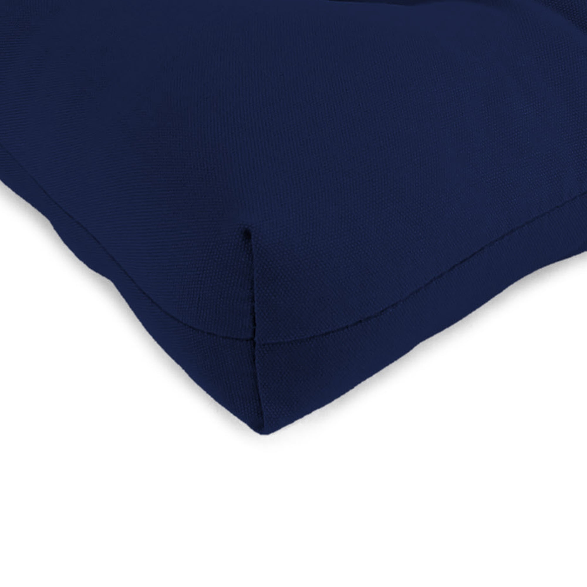 Jordan Manufacturing 19" x 19" Canvas Navy Solid Square Tufted Outdoor Wicker Seat Cushion with Rounded Back Corners (2 Pack)