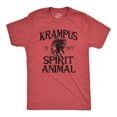 thumbnail image 1 of Mens Krampus Is My Spirit Animal T Shirt Funny Xmas Saint Nicholas Folklore Tee for Guys (Heather Red - KRAMPUS) - S, 1 of 3