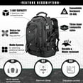 thumbnail image 4 of Backpack for Men Women Camping Hiking Large Multifunction Outdoor Sport Rucksack Molle Bag Backpacks, 4 of 7