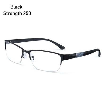 Men Simple Classic Vintage Ultra Light Glasses Eye Protection Anti-Blue Light Business Reading Glasses BLACK STRENGTH 250