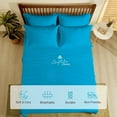thumbnail image 4 of Couture Charm Hotel Luxury 500-TC Giza Cotton Queen Size 4-Pcs Sheet Set Fits Upto 27-30" Deep Pocket (Solid, Turquoise), 4 of 4