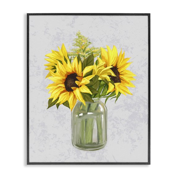 Stupell Industries French Country Yellow Sunflower Blossoms Bouquet Blooming Country Petals Black Framed Giclee Art, 11 x 14, by Ziwei Li