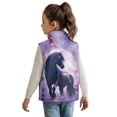 thumbnail image 2 of chaqlin Black Horse Vest for Girls 7-8 Trendy Stand-Up Collar Zip Up Vests Coat Winter Warm Sleeveless Outerwear Casual Vest Jacket with Pockets, 2 of 6