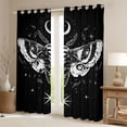 thumbnail image 2 of Feelyou Tribal Butterfly Moth Blackout Curtains Set of 2 (52x84 Each), Bohemian Stars Galaxy Window Curtains, Black White Cartoon Curtains and Drapes, Window Curtains Home Decor, 2 of 6