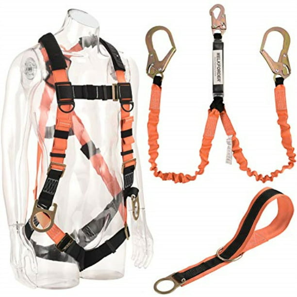 welkforder 3d-rings industrial fall protection safety harness kit with ...