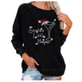 thumbnail image 2 of Qertyioot Pull d'Hiver Mode Femme Imprimé de Noël, Manches Longues Col Rond Chaud Ample Tendance Hauts Tricotés, 2 of 5