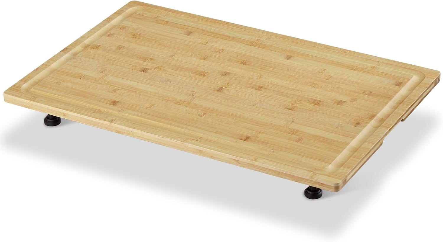 Premium Carbonized Bamboo Stove Cover & Cutting Board Set, 30"x20" & 32"x21" Options w/Removable Feet, Juice Groove, Multi-Functional Kitchen Solution for RV, Camping & Small Spaces