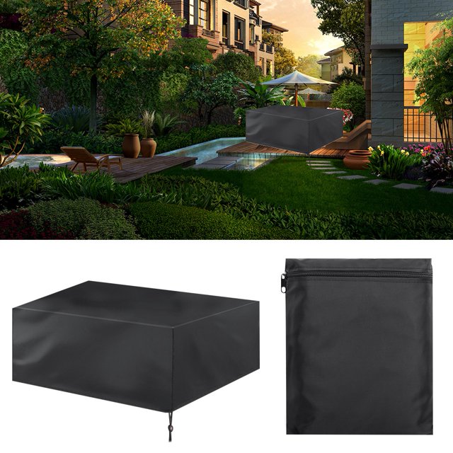 Cubierta del patio Cubierta de la mesa al aire libre Cubierta grande de los muebles para el salón del pórtico del sofá de la mesa Protector impermeable a prueba de polvo para la tabla del jardín(213 * Amonsee NO