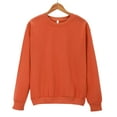 thumbnail image 4 of VISALY Pullover Crewneck Sweatshirt Tunic Sweatshirt Solid Color Round Neck Oversized Sweatshirt Long Sleeve Light Sweatshirt Loose Blouse Basic Sweater Casual Sweater Sweater Shirts Orange Xxl, 4 of 8