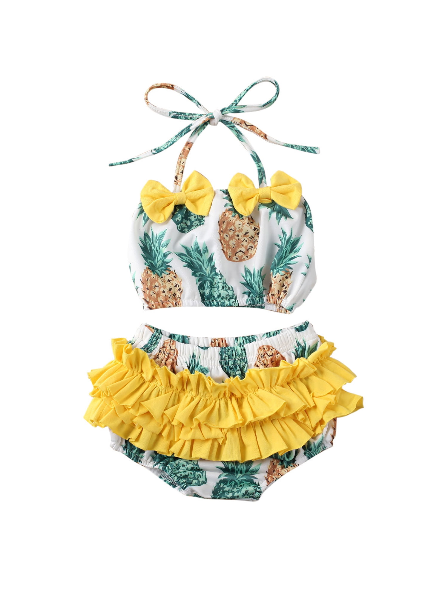 Pudcoco Toddler Kids Baby Girl Swimwear Beachwear Bikini Set Ruffle ...