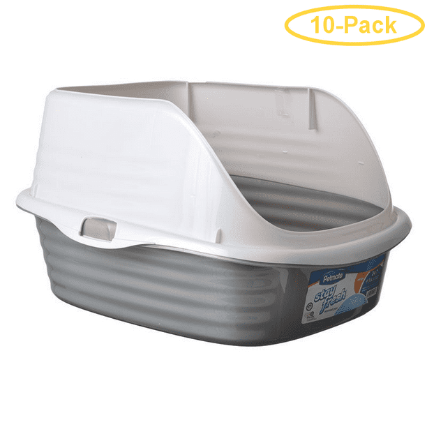 Petmate Litter Pan with Rim Large (18.5L x 15.3W x 6.8H) Pack of 10