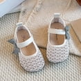 thumbnail image 2 of Gpaecead Girls Mesh Mary Jane Flats Plaid Bow Strap Breathable Summer Casual Soft Sole Non Slip Beach Shoes, B-White, 2 of 7