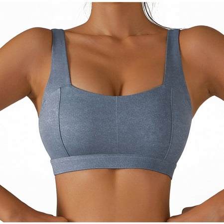 

REORIAFEE Womens Tops Fall Business Pullover Yoga Clothes Running Sports Bra One Shoulder Vest Tops Blue S