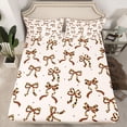thumbnail image 2 of Homewish Leopard Print Bowknot Full Size Sheets for Teens, Kawaii Stars Print Bed Sheets, Modern Fashion Bow Sheet Sets, Lightweight Room Decor, 4pcs, 2 of 7