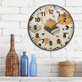 thumbnail image 3 of Yayeee Wall Clock Battery Operated 9.5" Silent Quartz Non-Ticking for Living Room Decor, Beige Fall Books, 3 of 8