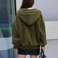 thumbnail image 6 of cfhntfmh Womens Zip up Hoodies Fleece Lined Long Sleeve Oversized Sweatshirts Jacket with Pockets Fall Fashion Warm Clothes（Army Green,Large), 6 of 6
