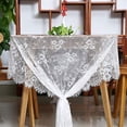 thumbnail image 3 of QUTETN Rectangular Lace Tablecloth Vintage Table Cloth Wedding Kitchen Dining Coffee Table Cover Jacquard Xmas Birthday Party Decor, 3 of 6