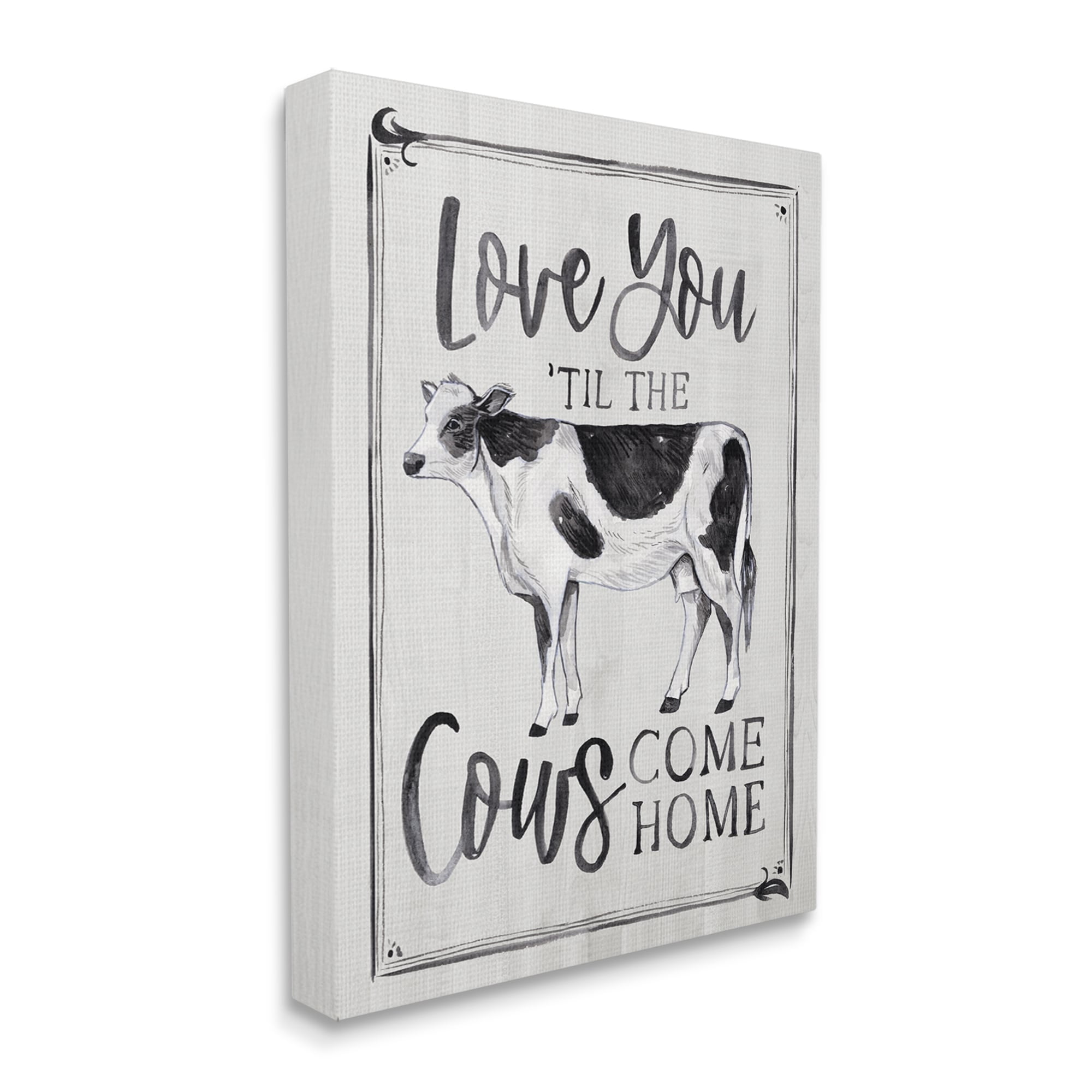 Stupell Industries Love You 'til Cows Come Home Phrase Vintage, 16 x 20,Design by Arrolynn Weiderhold