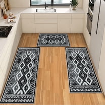 IsecretJoy Washable Kitchen Rugs Sets of 3, Non Slip Kitchen Mats for Floor Waterproof & Stain Resistant Runner Rug for Kitchen, Laundry Room, Hallway