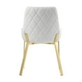 thumbnail image 6 of Pangea Home Hudson 19.3" Faux Leather Tufted Chair in White/Gold (Set of 2), 6 of 10