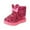 a-Red14659, variant on Girls Kids Solid Color Sequin Snow Boots Bunny Ear Bow Decor Plush Lined Traction Sole Shoes For Winter Casual Daily Wear Soft Footwear