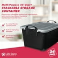 thumbnail image 2 of Life Story 55 Qt Stackable Storage Bin, Heavy Duty Lidded Container, Black/Gray, 24 Pack, 2 of 10