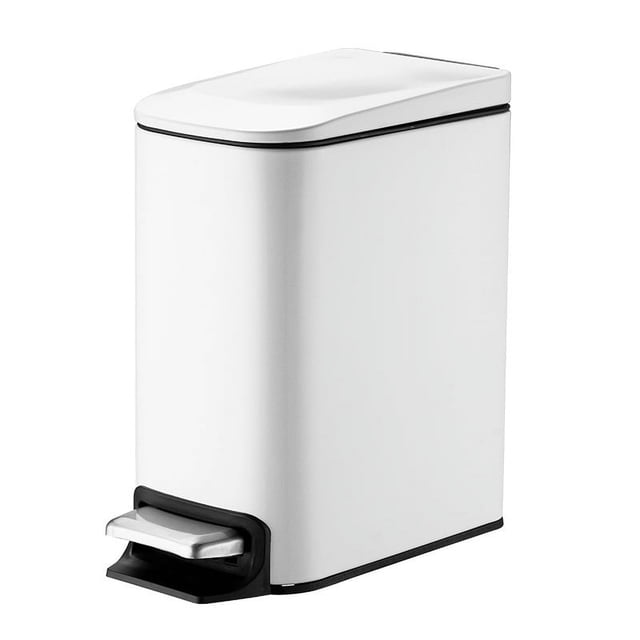 Cubo de basura con pedal estrecho y rectangular para el hogar, moderno, sencillo, para sala de estar, baño, silencioso, de 6 l