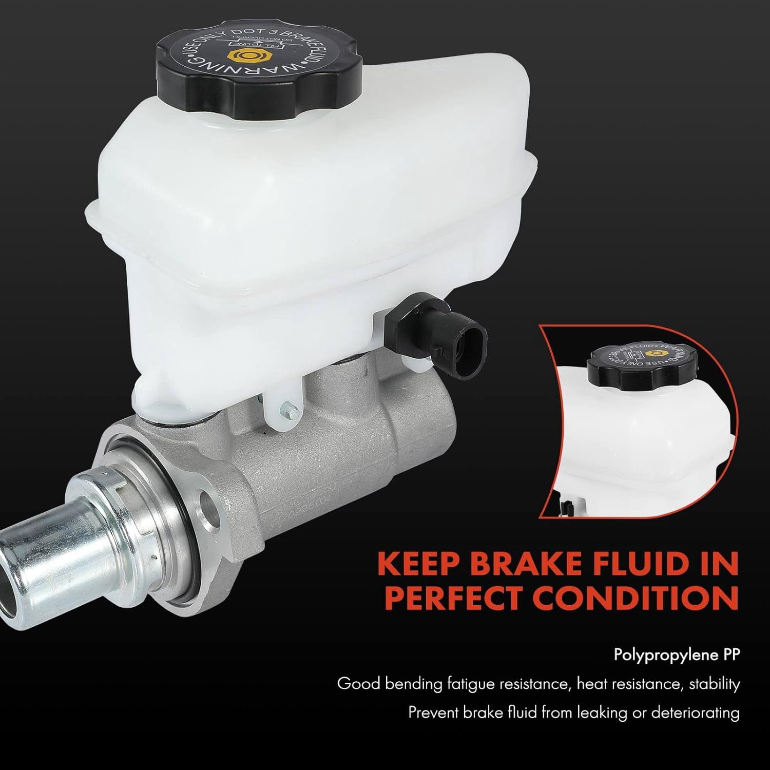 A-Premium Brake Master Cylinder with Reservoir and Cap Compatible with Chevrolet Vehicles - Impala Limited 2014-2016, Impala 2009-2013 - Replaces# 22796285, 25908489