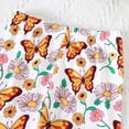 thumbnail image 6 of Toddler Girl Clothes 2 Piece Summer Vacation Outfits Ruffle Hem Short Sleeve T Shirts and Floral Capri Pant Yellow, 6 of 8