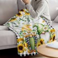thumbnail image 3 of Sunflower Gnomes Blanket Soft Cozy Warm Throw Blanket for Couch, Plush Fuzzy Flannel Fleece Blankets for Sofa, Spring Farmhouse Daisy Leaf Wooden Grain Bed Blankets Lightweight Gifts for Men, 30"x40", 3 of 9