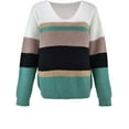 thumbnail image 3 of Pulls Décontractés Manches Longues Col Rond Couleur Patchwork Pull Tops en Tricot, 3 of 4