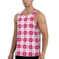 thumbnail image 2 of Xecao Plaid Heart Men's Tank Top Workout Quick Dry Sleeveless Gym Jogging Muscle Shirts Summer Swim Beach Tops, 2 of 9