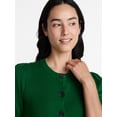 thumbnail image 6 of Time and Tru Women's Crewneck Cardigan with Short Sleeves, Lightweight, Sizes XS-XXXL, 6 of 7