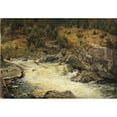thumbnail image 3 of Hans Gude 24x18 Black Modern Framed Museum Art Print Titled - Waterfall in Hallingdal (1848), 3 of 5