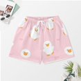 thumbnail image 3 of PRIYAL Ensemble de Pyjama Mignon Canard Rose pour Femmes, Ensemble de Shorts Deux Pièces, Manches Courtes, 3 of 4