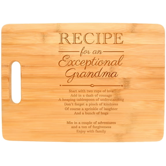 ThisWear Mothers Day Gifts for Grandma Recipe for an Exceptional Grandma Mother Day Gifts Birthday Gifts for Grandma Unique Gifts for Grandma Big Rectangle Bamboo Cutting Board