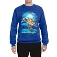 thumbnail image 2 of Swimming Sea Turtle Animal Lover Unisex Crewneck Graphic Sweatshirt, Royal, 2XL, 2 of 3