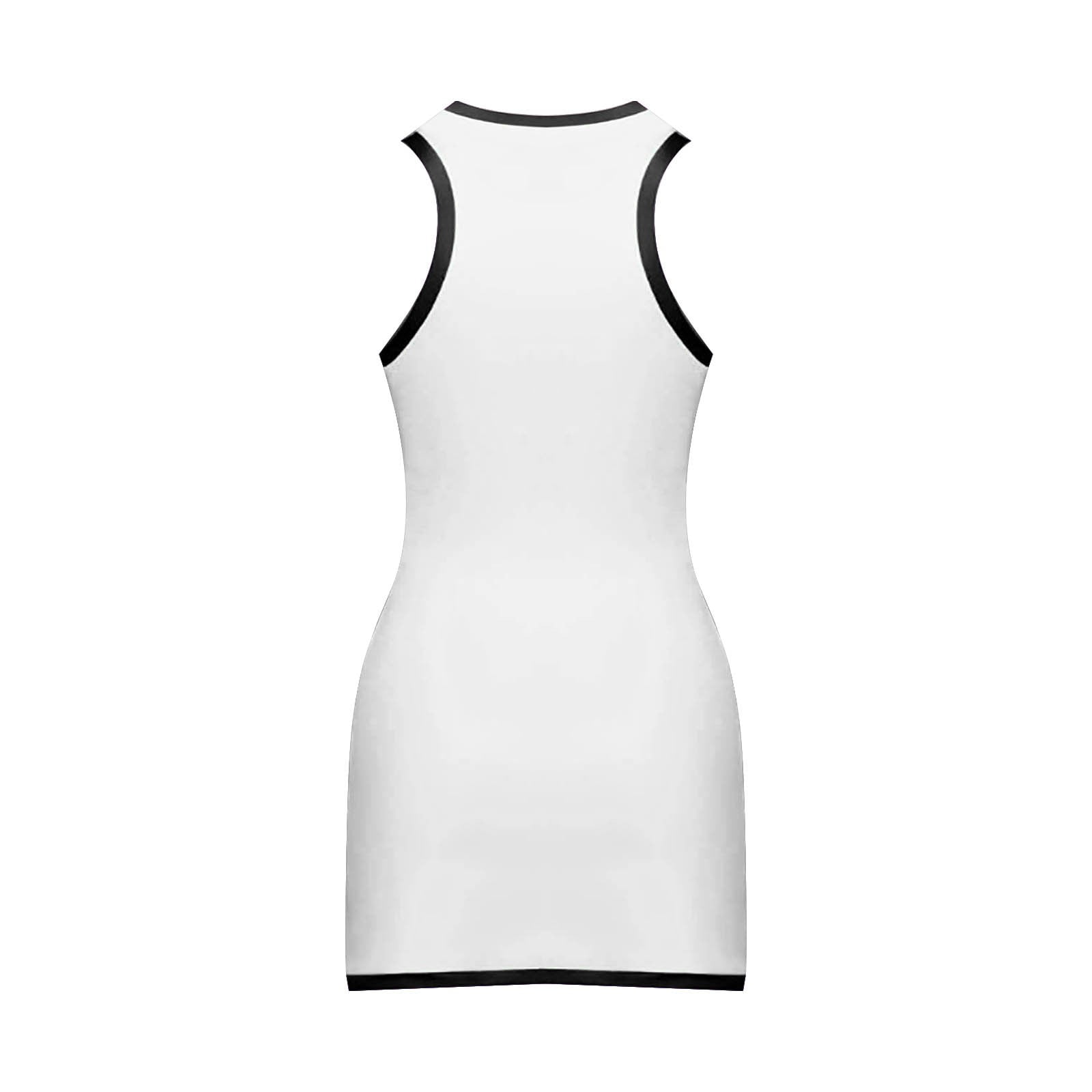 Rigardu summer dresses for women 2024 Hansber Women's Sleeveless Workout Tennis Dress Racerback Zipper Athletic Exercise Sports Dresses Summer Outfits A + XXL