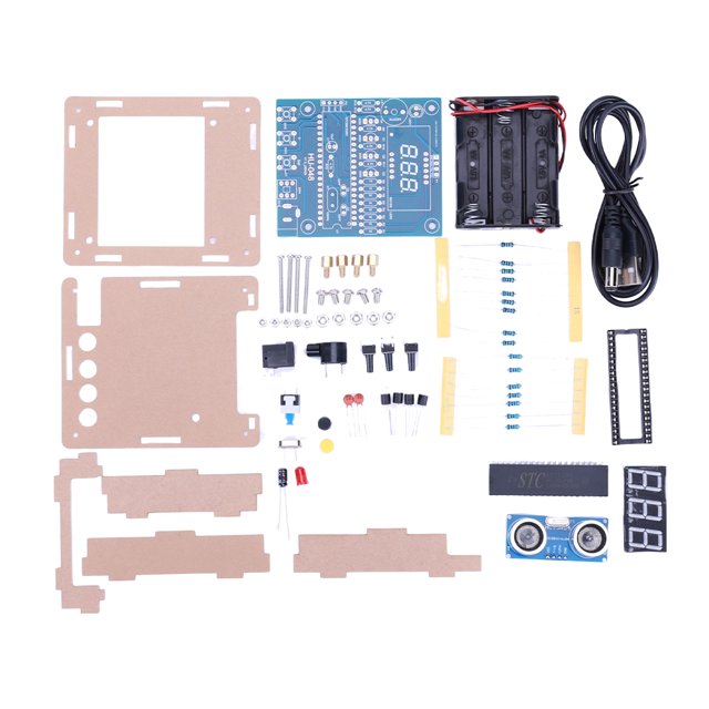 Kit electrónico de alcance ultrasónico DIY con kit STC de distancia de medición LED de 0-4M