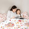 thumbnail image 5 of jejeloiu Kawaii Cherry Blossom Queen Comforter Set,Cartoon Cute Flower Bedding Sets,Wild Animal Hedgehog Bedding Comforter Set For Girls Kids,Breathable Home Decor Reversible,3pcs, 5 of 8