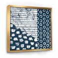 thumbnail image 1 of Indigo striples and Tile - Modern & Transitional Framed Canvas, 1 of 3
