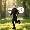 thumbnail image 2 of Norvella Boys Halloween Outfit Fly Bug 3 Piece Wings Eye Antenna Headband Neck Long Sleeve Full Length Fitted Jumpsuit, 2 of 8