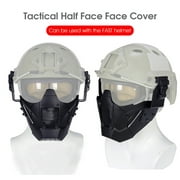 Anvazise Half Face Cover Breathable Impact Resistance Protection Cosplay Airsoft Tactical Protective Half Face Cover for Party Brown One Size