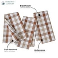 thumbnail image 6 of HEIRLOOM COMFORT Gingham Multi Check 100% Cotton Cloth Napkins Set of 6, 18"x18", Colorful, Washable, Reusable & Durable Fabric for Dining, Events, Parties & Daily Table Use, Brown, Beige & White, 6 of 6