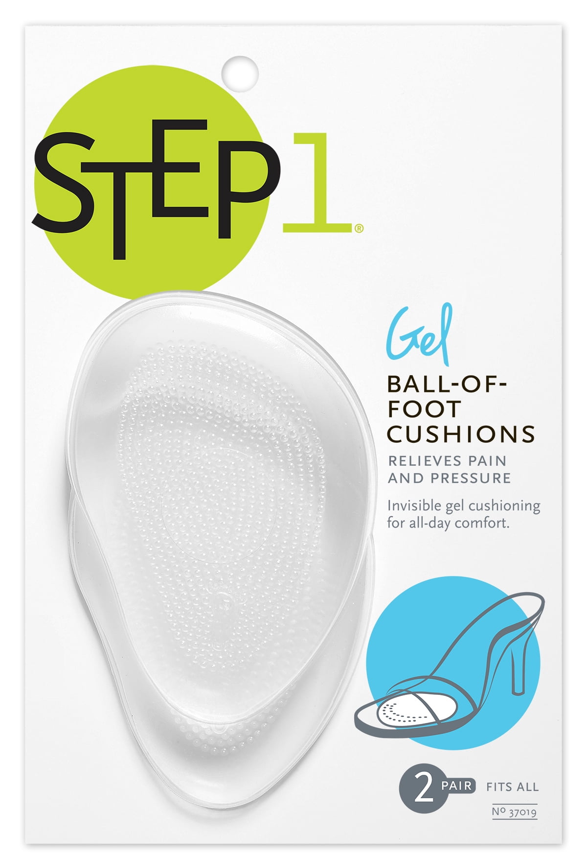 ProFoot Step 1 Gel BallofFoot Cushions, 2 Pair