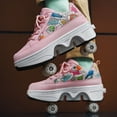 thumbnail image 2 of Chaussures de Patins à Roulettes Déformation Double Rangée 4 Roues Chaussures de Patins à Roulettes avec Roues Espadrilles à Roulettes Double Usage, 2 of 7